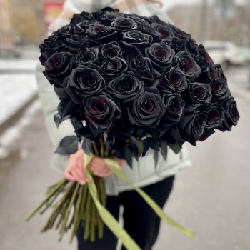Букет из 45 черных роз Premium