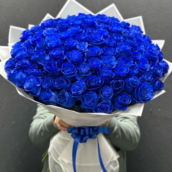 Букет из 101 синей розы Premium