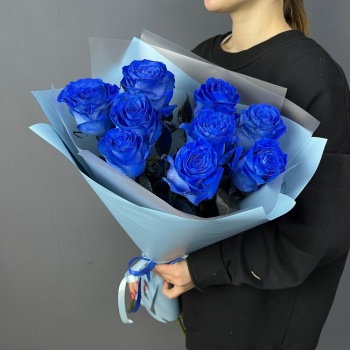 Букет из 9 синих роз Premium