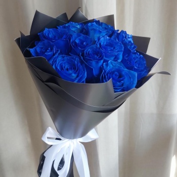 Букет из 13 синих роз Premium