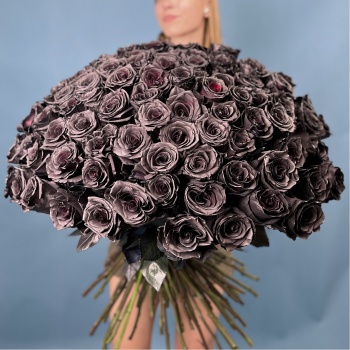 Букет из 101 чёрной розы Premium