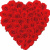 Сердце из 45 красных роз